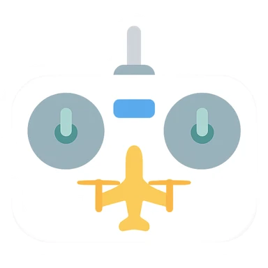 sleek VTOL remote controller, colored icon, modern design sticker