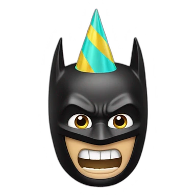 Batman with a party hat sticker