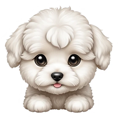 White Maltipoo puppy cute face  sticker