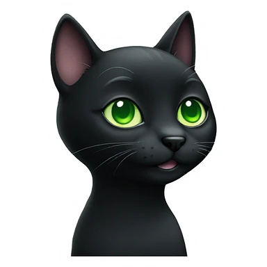 cute black cat with green eyes sticker