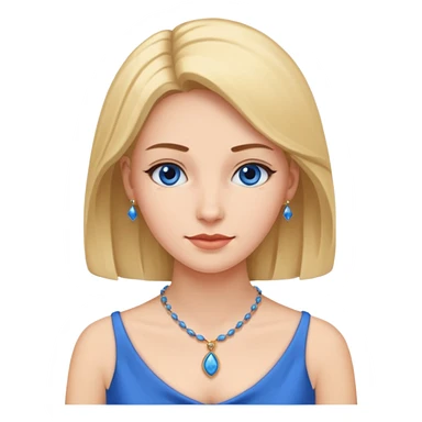 woman with blue dress and necklace sticker