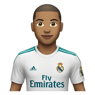 Mbappe with real madrid shirt sticker