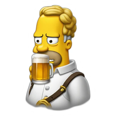 homer avec une biere sticker