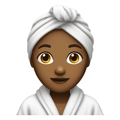 light completed girl in bath robe with hair towel sticker
