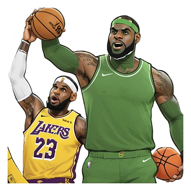 lebron dunking on jonesy from fortnite sticker
