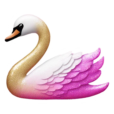 Pink ombre swan with glitter sticker