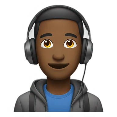 Man with headphones sticker