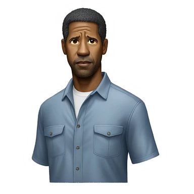 hyper realistic denzel washington wearing shirt sticker