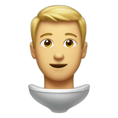 male head and neck sticking out of a toliet sticker