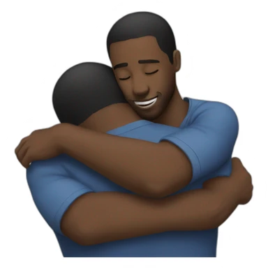 Black men hug sticker