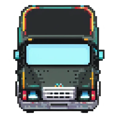 tiny simple city bus transportation icon, modern colors, minimal details, small size sticker