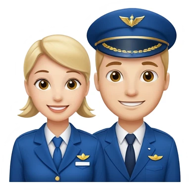 female flight attendant working with her male colleague sticker