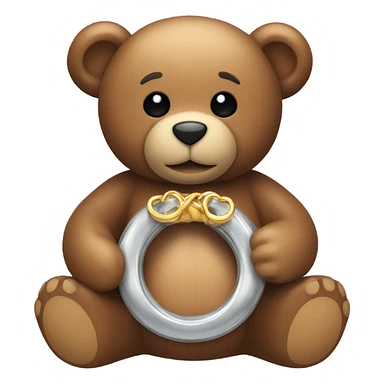 Teddy holding a Ring sticker