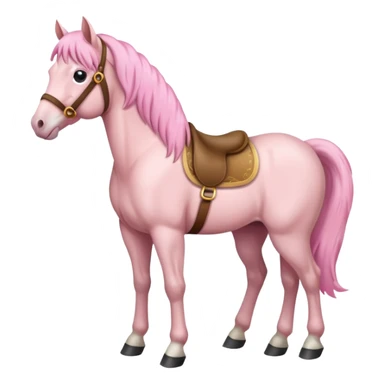 Beige full body horse with soft pink hair sticker