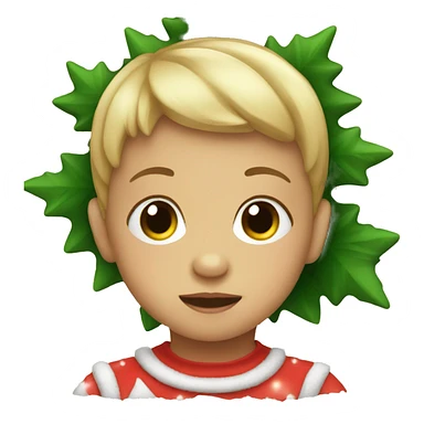 Baby with christmas tree sticker