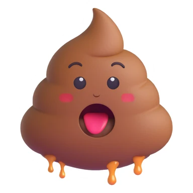 crying emoji but instead of tears poop sticker