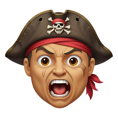 pirate, screaming sticker