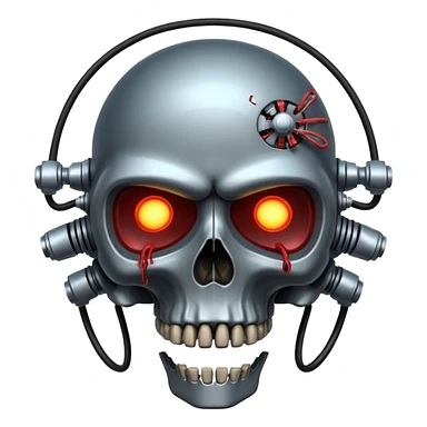 A spaceship in a distopian future, In the style of your bleeding skull art sticker
