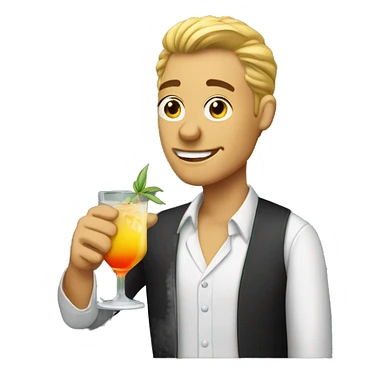 drinking a cocktail sticker