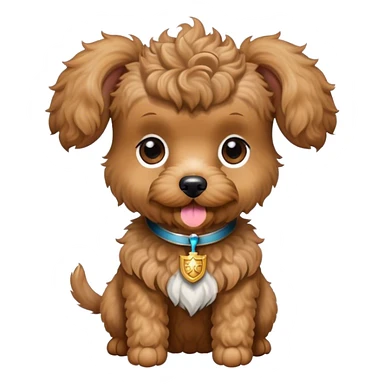 terrier mini poodle mix with crest of hair and large ears sticker