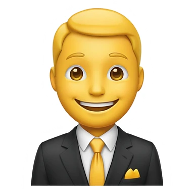 yellow face emoji wearing a suit and tie sticker