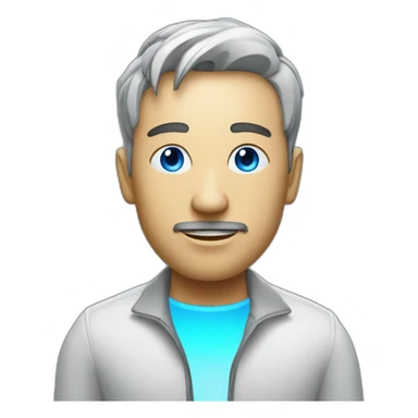 Futuristin Man with blue led sticker