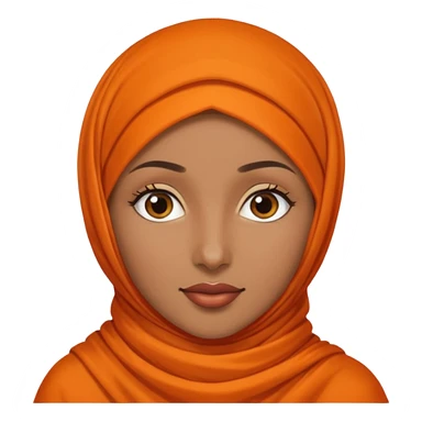 brown skinned woman with orange hijab sticker