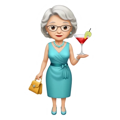 Grandma wearing a cocktail dress sticker
