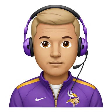 Football coach wearing a headset MINNESOTA VIKINGS PURPLE AND GOLD sticker