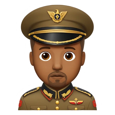 Kanye West inspired emoji wearing vintage German military uniform sticker