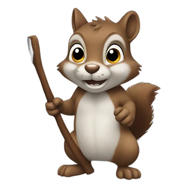 squirrel with an axe sticker