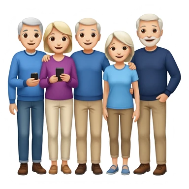 A large crowd of adults and seniors in casual clothing at an afterwork meeting sticker