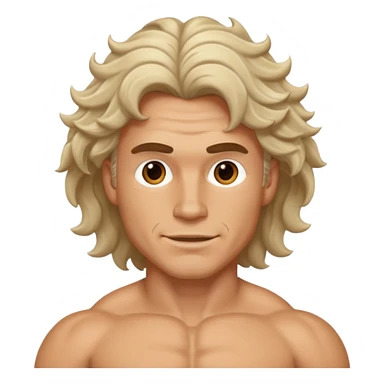muscular white man with wavy hair sticker