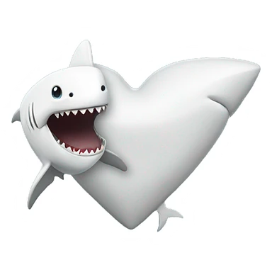 white heart with a shark sticker
