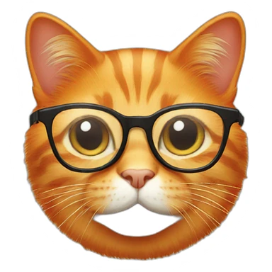 orange cat with glasses sticker