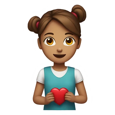 girl emoji holding a heart emoji  sticker