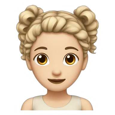 Girl,Beige,black Twin Tail Hair sticker