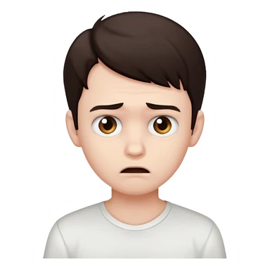 zombie scared boy with dark brown hair and white shirt sticker