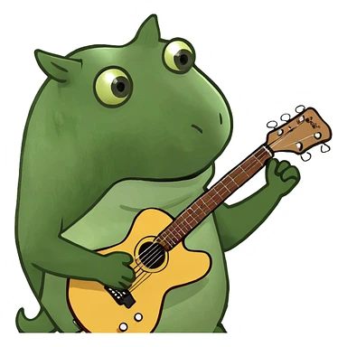 Bacon playing guitar sticker