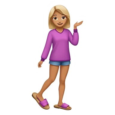 woman model standing with slippers on her feet sticker