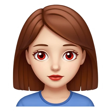 brown haired girl red rimmed eyes sticker