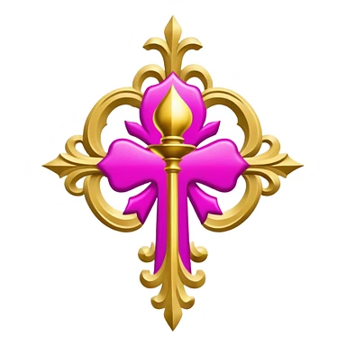 ave maria's emblem with a touch OF MAJENTA sticker