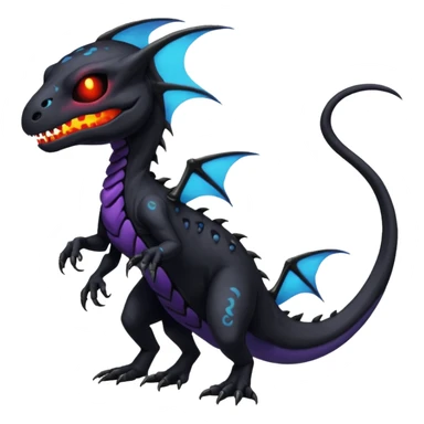 Nebulae Evil Spooky Salandit-Duskull-Noibat-Fakémon-hybrid-creature (full body)  sticker