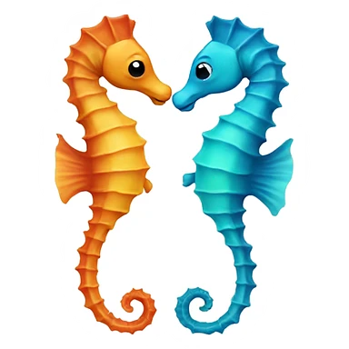 two seahorses sticker