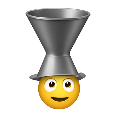 A funny men with a funnel upside down on his head sticker