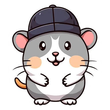 frustrated hamster in a hat sticker