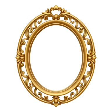 Gold oval vintage frame  sticker