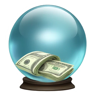 crystal ball with money  sticker