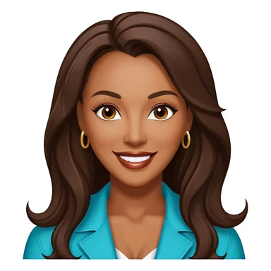 Vivica A. Fox with dark brown long hair  sticker