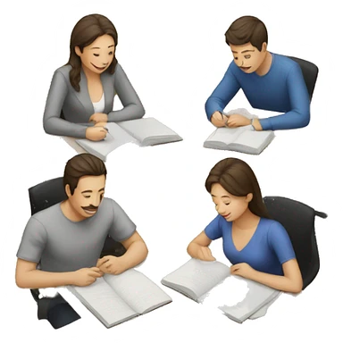 5 people studying  sticker